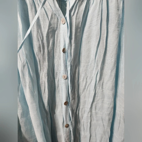 Boho Summer Front Button Flutter Sleeve Lounge Beach Coverup/Maxi Dress NEW - Picture 10 of 11